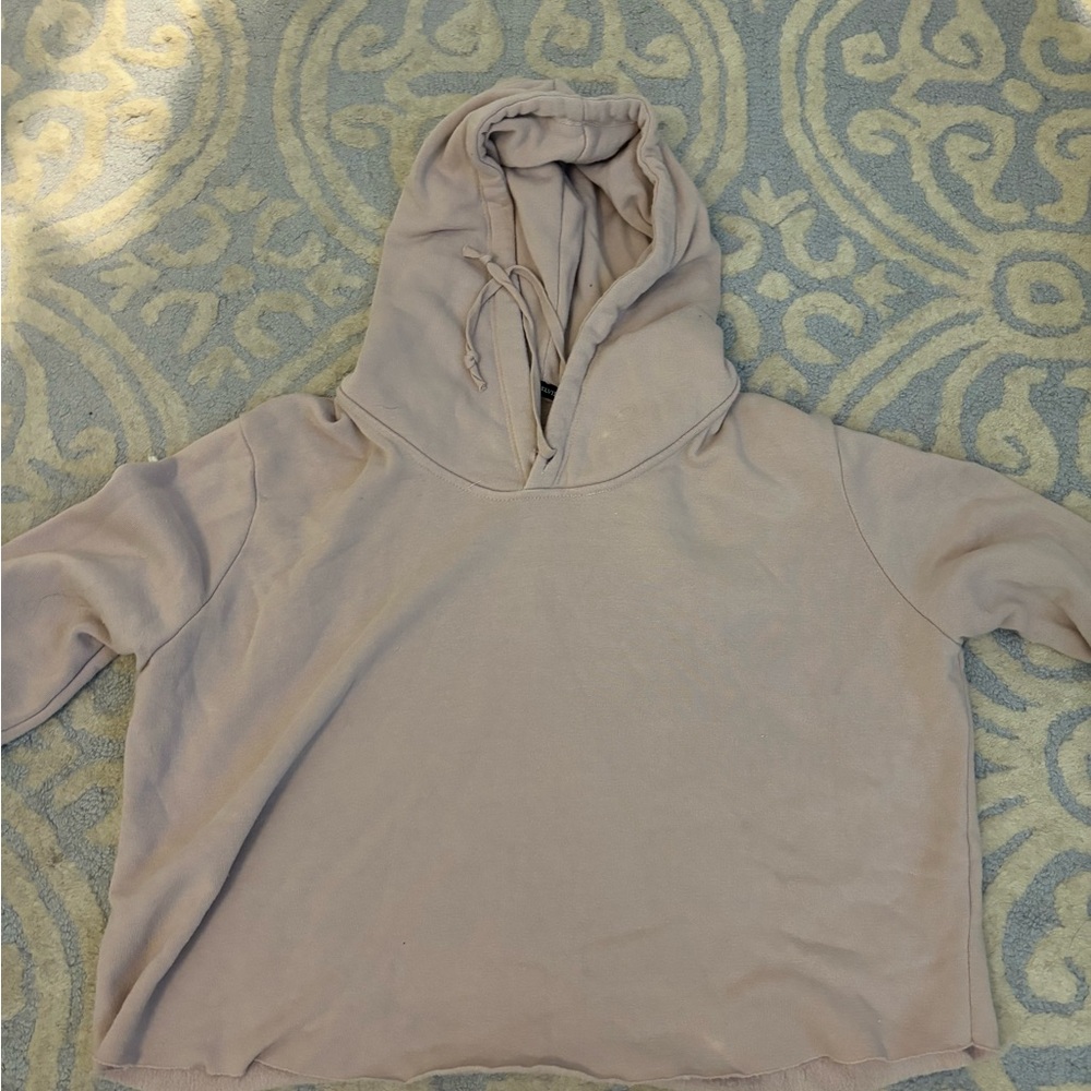 Brandy Melville Light Pink Cropped Hoodie